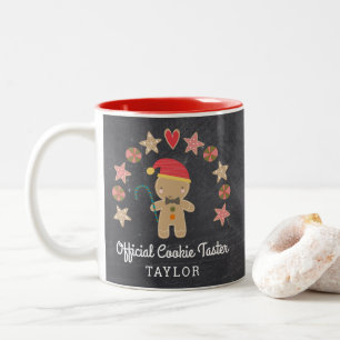 Chalkboard Gingerbread Mann Offiziell Cookie Taste Zweifarbige Tasse