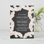 Chalkboard Gipskraut Floral Baby Dusche Einladung (Stehend Vorderseite)