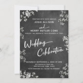 Chalkboard Gipskraut Hochzeit Einladung (Vorderseite)