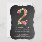 Chalkboard Girls 2. Geburtstag Einladung (Vorderseite)