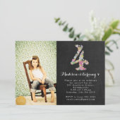 Chalkboard Girls 4. Geburtstag Party Einladung (Stehend Vorderseite)