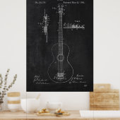 Chalkboard Gitarre Patent Poster (Küche)