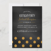 Chalkboard Glitzer conetti Birthday Adult Party Einladung (Vorderseite)
