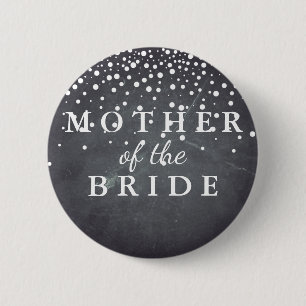 Chalkboard Glitzer Mutter der Braut Hochzeit Button