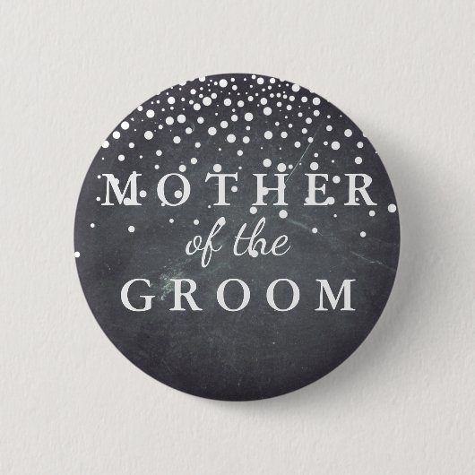 Chalkboard Glitzer Mutter der Groomehe Button (Vorderseite)
