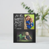 Chalkboard glücklichste Jahreszeit aller Skript zw Postkarte (Stehend Vorderseite)