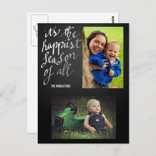 Chalkboard glücklichste Jahreszeit aller Skript zw Postkarte (Vorne/Hinten)