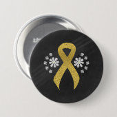 Chalkboard Gold Awareness Ribbon Button (Vorne & Hinten)
