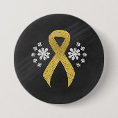 Chalkboard Gold Awareness Ribbon Button (Vorderseite)