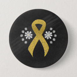 Chalkboard Gold Awareness Ribbon Button