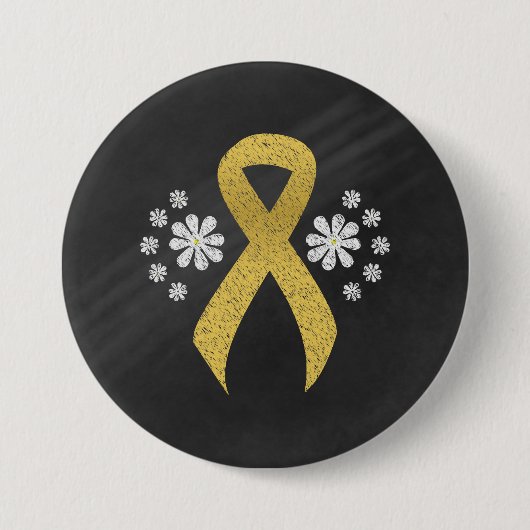 Chalkboard Gold Awareness Ribbon Button (Vorderseite)