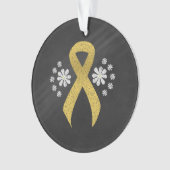 Chalkboard Gold Awareness Ribbon Ornament (Vorderseite)