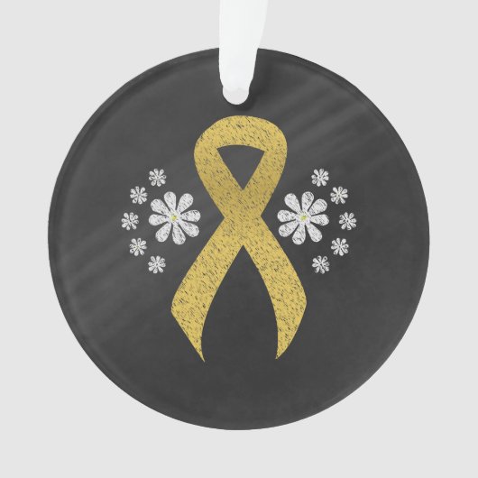 Chalkboard Gold Awareness Ribbon Ornament (Vorderseite)