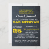 Chalkboard Gold Bar Mitzvah Einladung (Vorderseite)