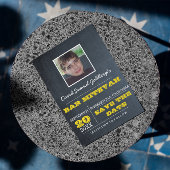 Chalkboard Gold Bar Mitzvah Foto Save the Date Ankündigungspostkarte