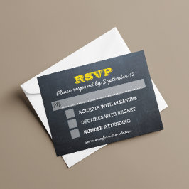 Chalkboard Gold Bar Mitzvah RSVP Card mit Entree