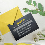 Chalkboard Gold Bar Mitzvah RSVP-Karte RSVP Karte<br><div class="desc">Diese rustikalen RSVP Karten sind perfekt für jede Bar Mitzvah Feier. Jede Textzeile ist vollständig anpassbar,  um genau zu sagen,  was Sie gewollt haben! In der Bar Mitzvah Celebration Collection sind passende Produkte erhältlich.</div>