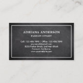 Chalkboard Gold Clothes Hanger Fashion Stylist Visitenkarte (Rückseite)