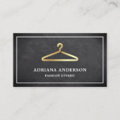 Chalkboard Gold Clothes Hanger Fashion Stylist Visitenkarte (Vorderseite)