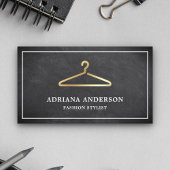 Chalkboard Gold Clothes Hanger Fashion Stylist Visitenkarte
