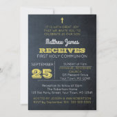 Chalkboard Gold Erstkommunion Einladung (Vorderseite)