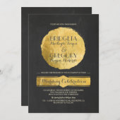 Chalkboard Gold Foil Effekt Einladung Hochzeit (Vorne/Hinten)
