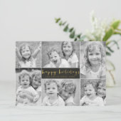 Chalkboard Gold Foil Fotokarte Feiertagskarte (Stehend Vorderseite)