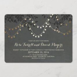 Chalkboard Gold Foil String Lights Hochzeit Einladung