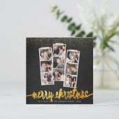 Chalkboard & Gold Frohe Weihnachtsfeiertage Foto Feiertagskarte (Stehend Vorderseite)