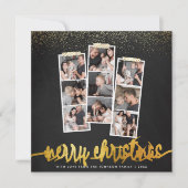 Chalkboard & Gold Frohe Weihnachtsfeiertage Foto Feiertagskarte (Vorderseite)