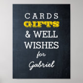 Chalkboard Gold-Geschenktisch Sign Poster (Vorne)