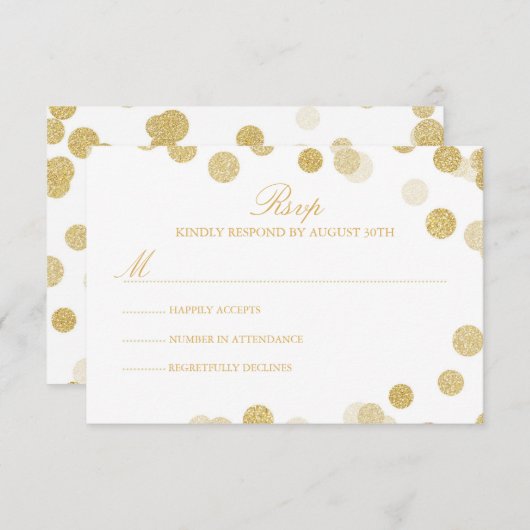 Chalkboard Gold Glitzer RSVP-Karte RSVP Karte (Vorne/Hinten)
