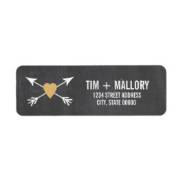 Chalkboard Gold Heart + Pfeil | Hochzeitsmarken