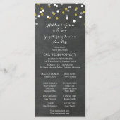 Chalkboard Gold Silver Confetti Wedding Programm (Rückseite)