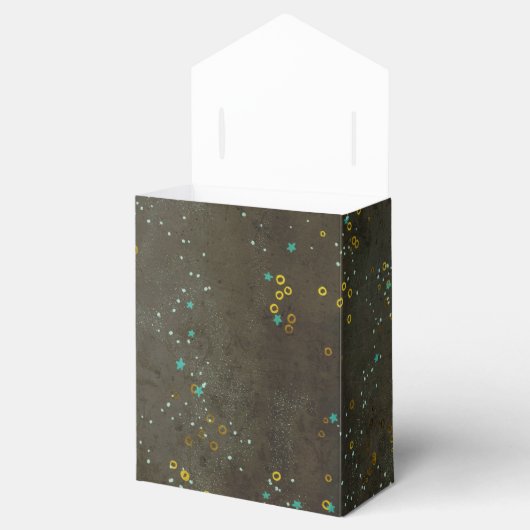 Chalkboard Gold Silver Stars Constellation Sky Geschenkschachtel (Geöffnet)