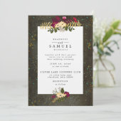 Chalkboard Gold Silver Stars Constellation Wedding Einladung (Stehend Vorderseite)