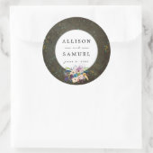 Chalkboard Gold Silver Stars Constellation Wedding Runder Aufkleber (Tasche)