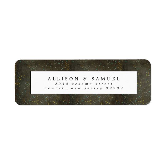 Chalkboard Gold Silver Stars Rücksendeadresse (Vorne)