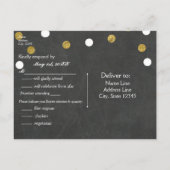 Chalkboard Gold & White Confetti Party UAWG Einladungspostkarte (Rückseite)