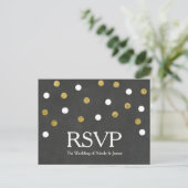 Chalkboard Gold & White Confetti Party UAWG Einladungspostkarte (Stehend Vorderseite)