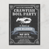 Chalkboard GRAD Foto Crawfish Boil Einladung Postkarte (Vorderseite)