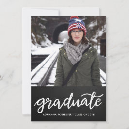 Chalkboard Graduate Handwriting | Foto Einladung