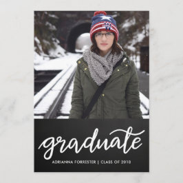 Chalkboard Graduate Handwriting | Foto Einladung