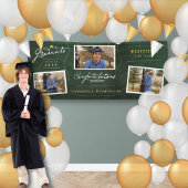 Chalkboard Graduate Script 3 Foto Grad Party Banner