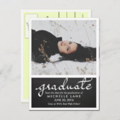 Chalkboard-Graduate-Script-Save the Date-Foto Ankündigungspostkarte (Vorne/Hinten)