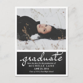 Chalkboard-Graduate-Script-Save the Date-Foto Ankündigungspostkarte