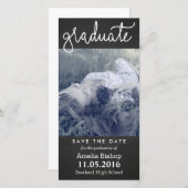 Chalkboard Graduate Typografy Save the Date (Vorne/Hinten)