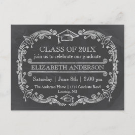 Chalkboard Graduation Party Postkarte