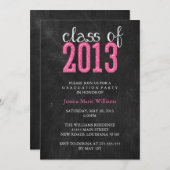 Chalkboard-Graduierungspartei| Glitzer Einladung (Vorne/Hinten)