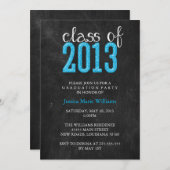 Chalkboard-Graduierungspartei| Glitzer Einladung (Vorne/Hinten)